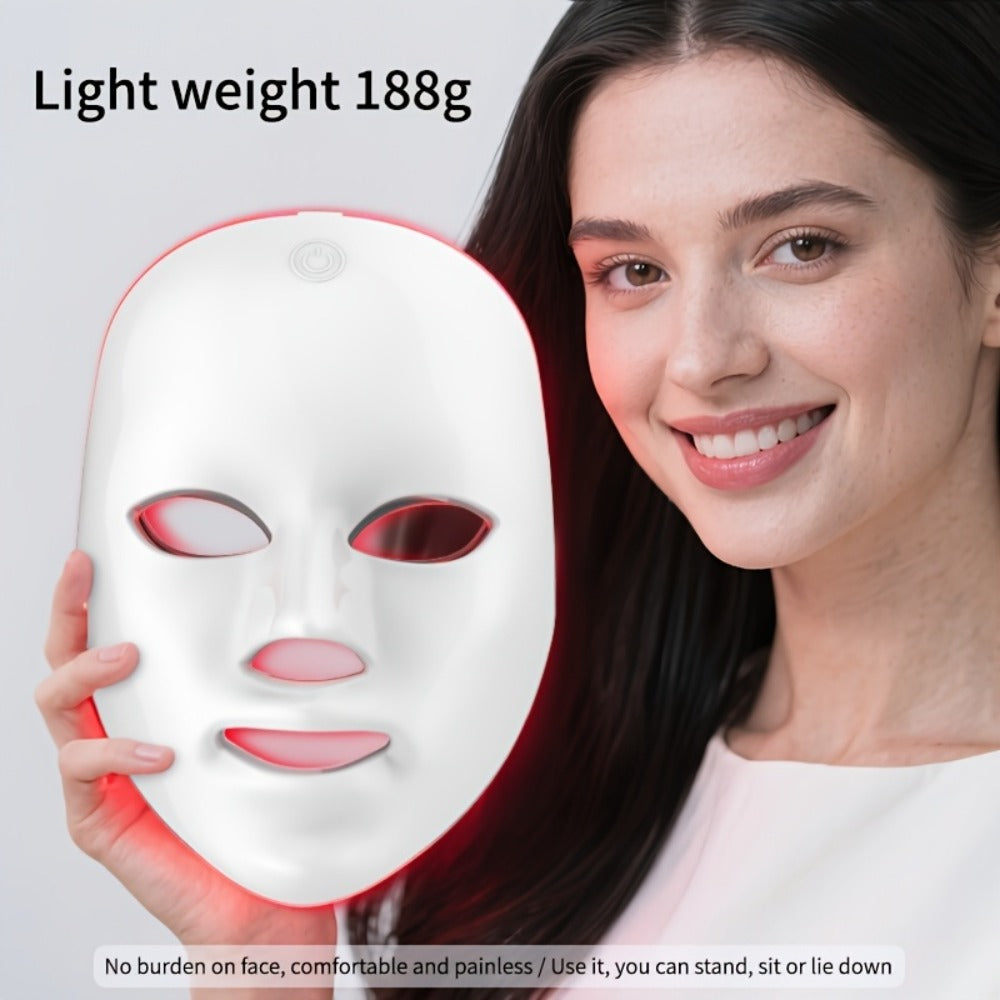 Portable 7-Color LED Facial Mask Device ¨C USB Rechargeable Home Beauty Skincare Tool for Face Care, Anti-Aging & Acne, Perfect Gift for Girlfriend & Valentine's Day