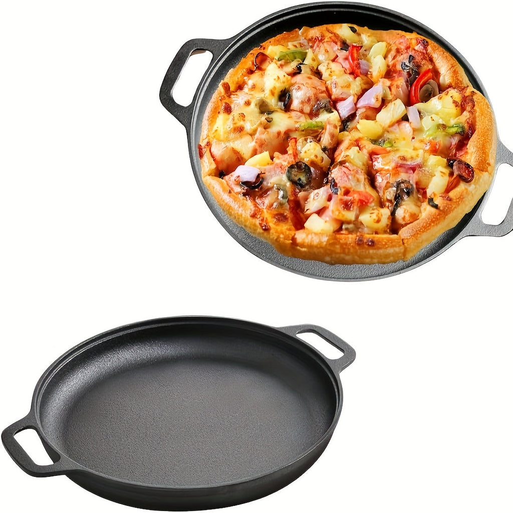 Pre-Seasoned Cast Iron Pan Set - Non-Stick Multifunctional Skillet for Pizza Home Kitchen Outdoor Cooking, Even Heating Compatible with All Stoves, 1/2/3 Piece Options