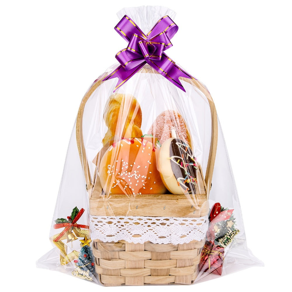 Cellophane Bags 50-Pack Large 18x30 Inch Transparent Gift Basket Wrap Bags ¨C Clear Cellophane Wrapping for Christmas, Holidays & Gift Packaging