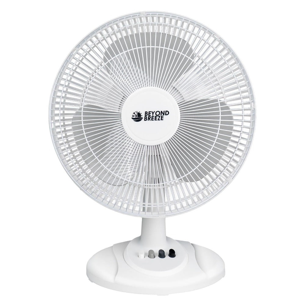 Oscillating Table Fan 12 Inch Quiet 3-Speed Adjustable Tilt with Safety Grill for Home Office Bedroom Dorm Desktop Personal Cooling Fan