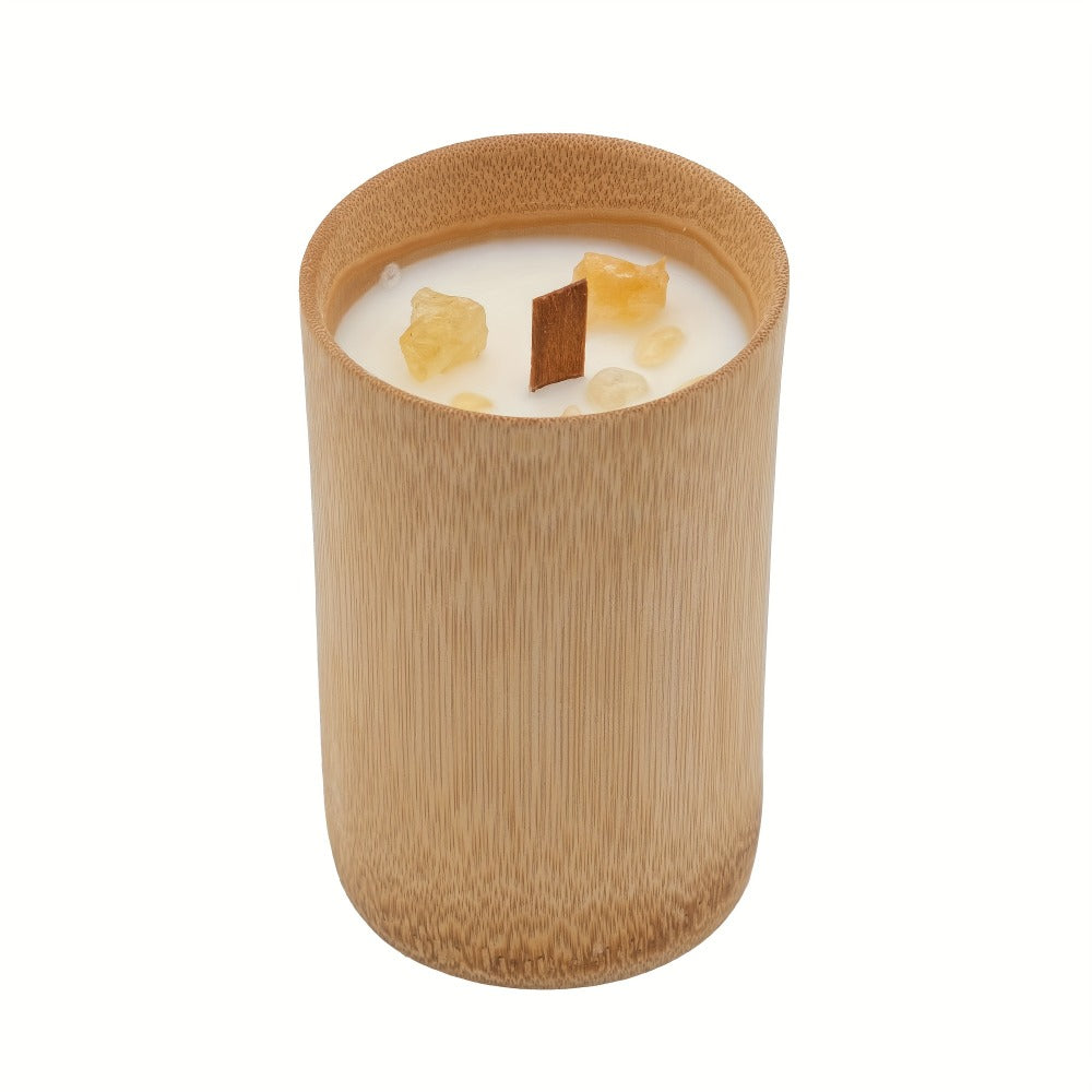 Scented Candles in Carbonized Bamboo Jar ¨C 60-Hour Long-Lasting Soy Wax Candle with Premium Fragrance ¨C Aromatherapy Gift for Home Decor, Spa, Housewarming, Christmas, Mom & Friends (8 Scents)