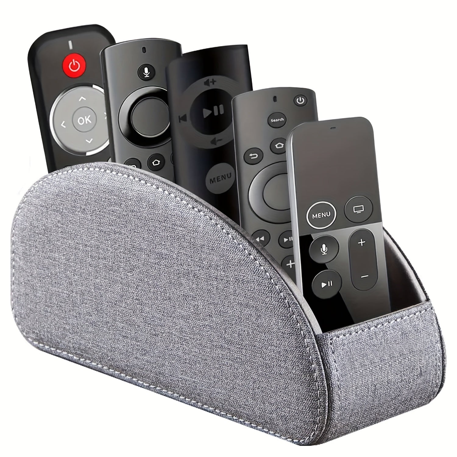 Faux Leather Desktop Organizer 5 Compartments ¨C Multifunctional Remote Control Holder Caddy, Pen Holder Storage Box for Remote Controls, Pens, Eyeglasses, Makeup Brushes & Office Stationery, 10 Styles