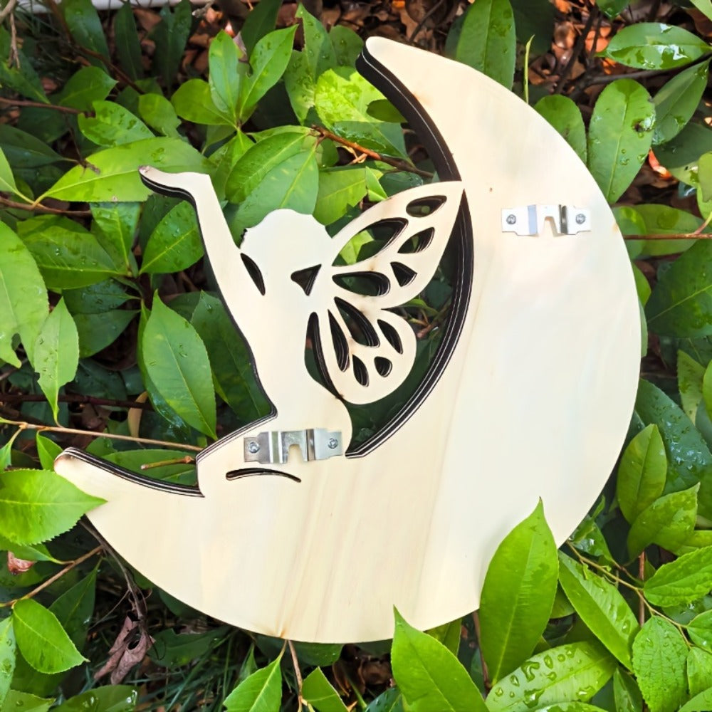Crescent Moon Crystal Display Shelf Wooden Floating Wall Shelf for Crystals, Gems & Boho Decor ¨C MoonFairy Style Witchy Home Decoration