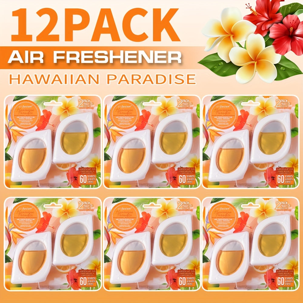 Air Freshener Odor Eliminator for Home Closet Bathroom Pets Small Space 0.25oz Up to 30 Days 6 Scents Eucalyptus Lavender Hawaiian Peach Black Ice Linens Sky 2 6 or 12 Pack