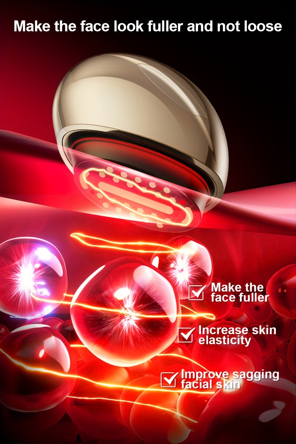 EMS Face Massager ¨C 3-in-1 LED Light Therapy, Warm Heat & EMS Skin Tightening, USB Rechargeable Portable Facial Beauty Device for Anti-Aging, Collagen Boost & Glowing Skin, Home Spa Gift for Women