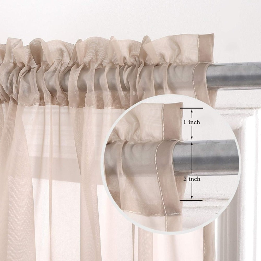 Sheer Curtains 2 Panels Rod Pocket ¨C Light Filtering Privacy Window Drapes for Living Room Bedroom Modern Home Decor