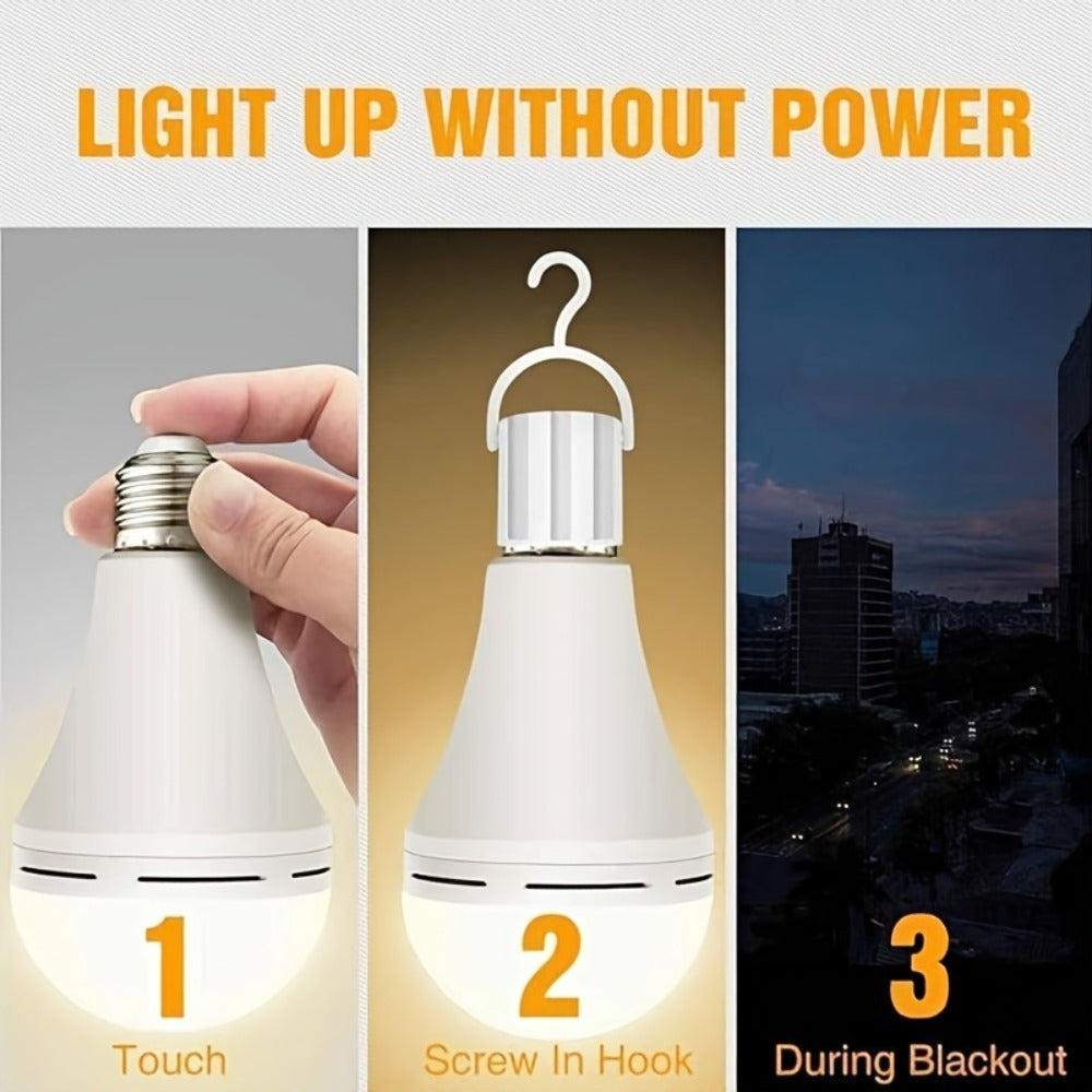 Emergency Light Bulb for Power Outages, Self-Charging Battery Backup LED Bulb 1200mAh 60 Watt Equivalent, Stays On During Blackout, E26 Base Rechargeable Backup Bulb for Home Safety Daily Use