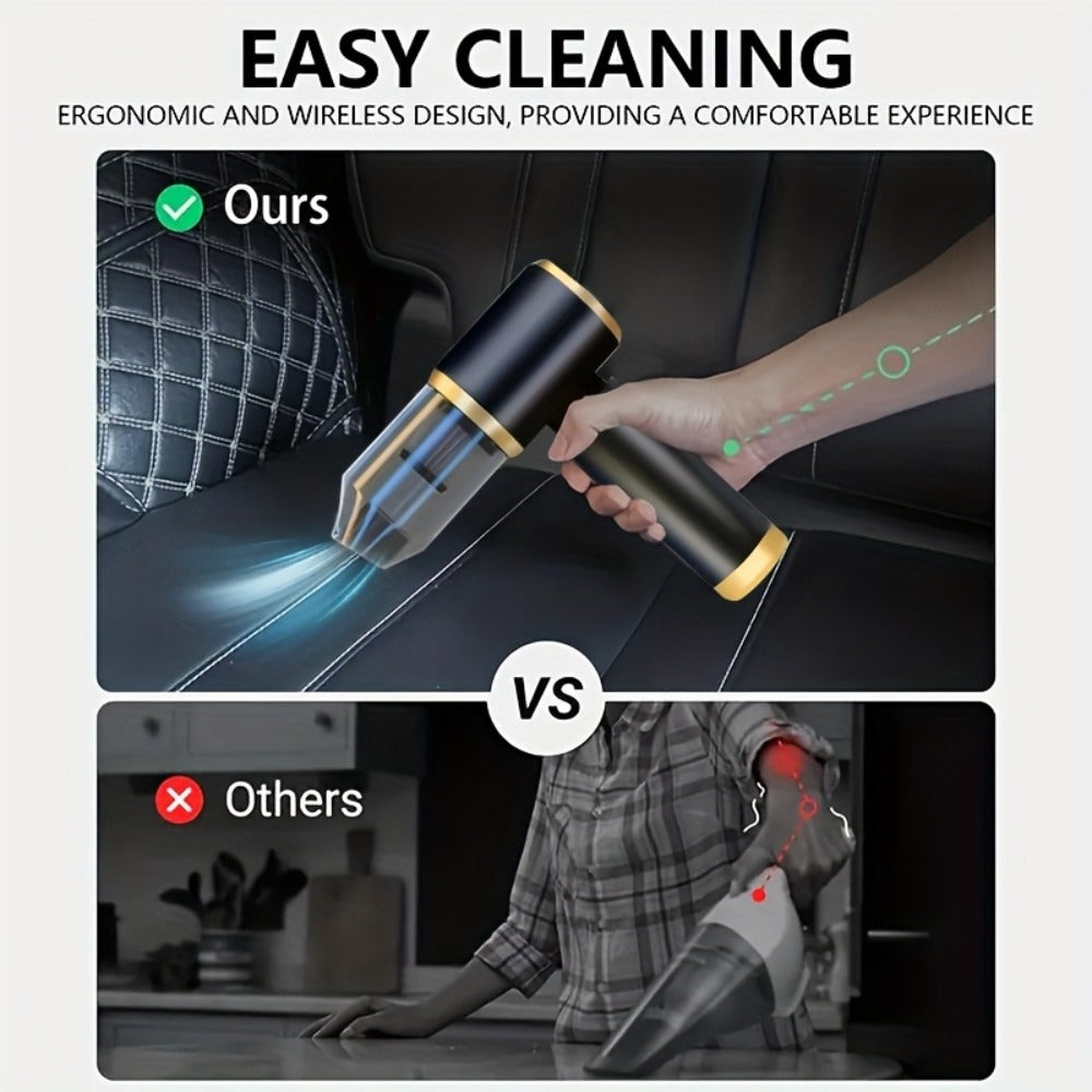 2-in-1 Handheld Vacuum Blower USB Rechargeable Cordless Mini Vacuum Cleaner Blow Suction Mode with Filter Dust Cup for Home Car Office Keyboard Lightweight