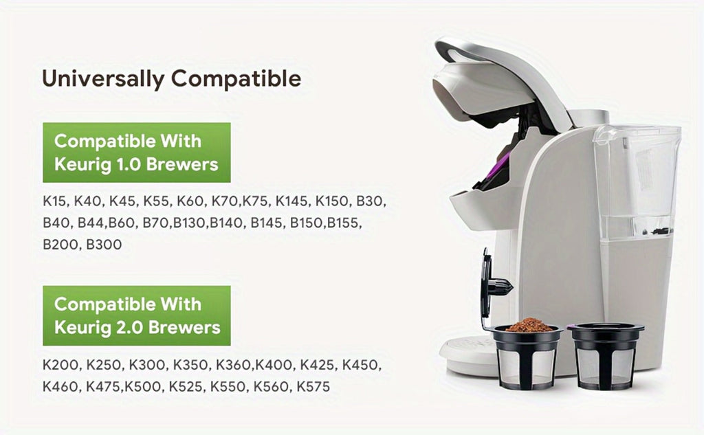 Reusable K-Cup Coffee Pods for Keurig 1.0 & 2.0, Refillable K-Cup Filters Universal Fit, Eco-Friendly Reusable Coffee Pod Filters, 6 Colors, Use Any Ground Coffee