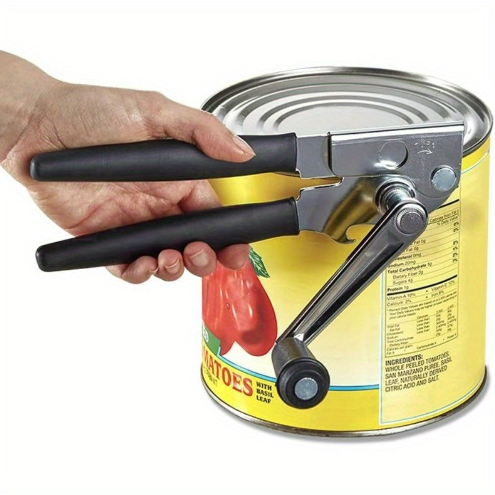 Heavy Duty Manual Can Opener Stainless Steel Commercial Grade with Non-Slip Ergonomic Handle Dual Can and Bottle Opener for Restaurant and Home Kitchen Use