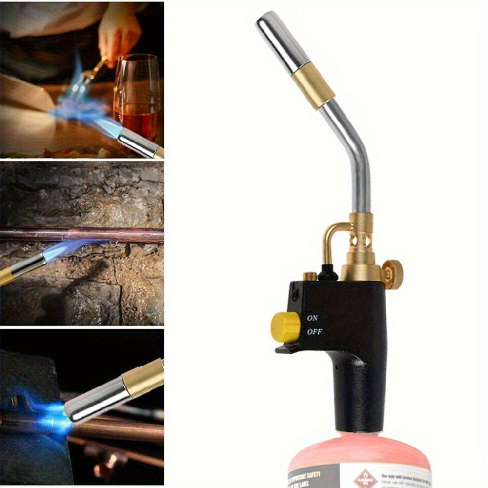 Trigger Start Propane Torch Head, High Intensity Flame MAPP Gas Torch with Instant On/Off Trigger, Adjustable Flame Control, Piezo Ignition, for Soldering Brazing Welding Heating Searing Sous Vide