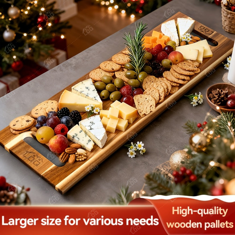 Charcuterie Board Extra Large 36x12 Inch Acacia Wood Cutting Board with Handles 3FT Rectangular Cheese Serving Platter Oversized Grazing Board for Meat Appetizers Party Entertaining Housewarming BBQ Gift