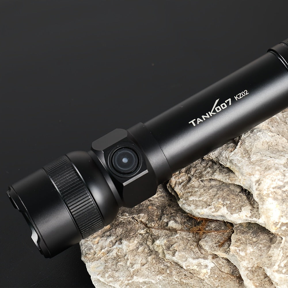 Mini LED Flashlight 18650 Rechargeable Battery | Adjustable Focus & Brightness Zoomable Compact Torch | Textured Grip for Camping Fishing Hiking Outdoor Adventures & Emergency