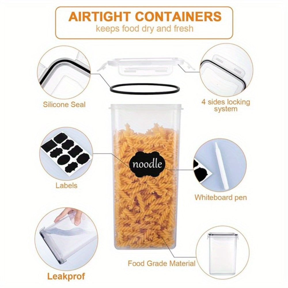 Food Storage Containers with Flip Top Lids - Airtight Plastic Jar Set for Pantry Kitchen Organization, Includes Reusable Labels and Marker, Dishwasher Safe, Available in 6, 12, 14, 20, 48 and 84 Piece Sets for Home Travel and Outdoor Use