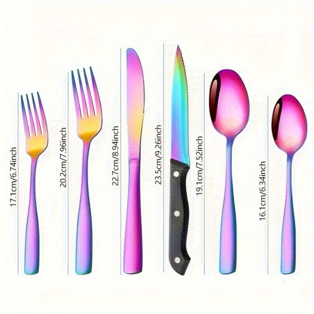 Stainless Steel Flatware Set, Mirror-Polished Cutlery Set for Home & Hotel, Gift Box Included, Dishwasher Safe Silverware for Parties, Weddings & Banquets