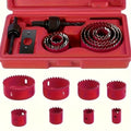 Hole Saw Set 8 Piece Kit 3/4 to 2-1/2 Inch 19mm-64mm Saw Blades with Mandrel and Allen Wrench for Drilling Softwood PVC Plastic Boards Drywall Woodworking Hole Cutter