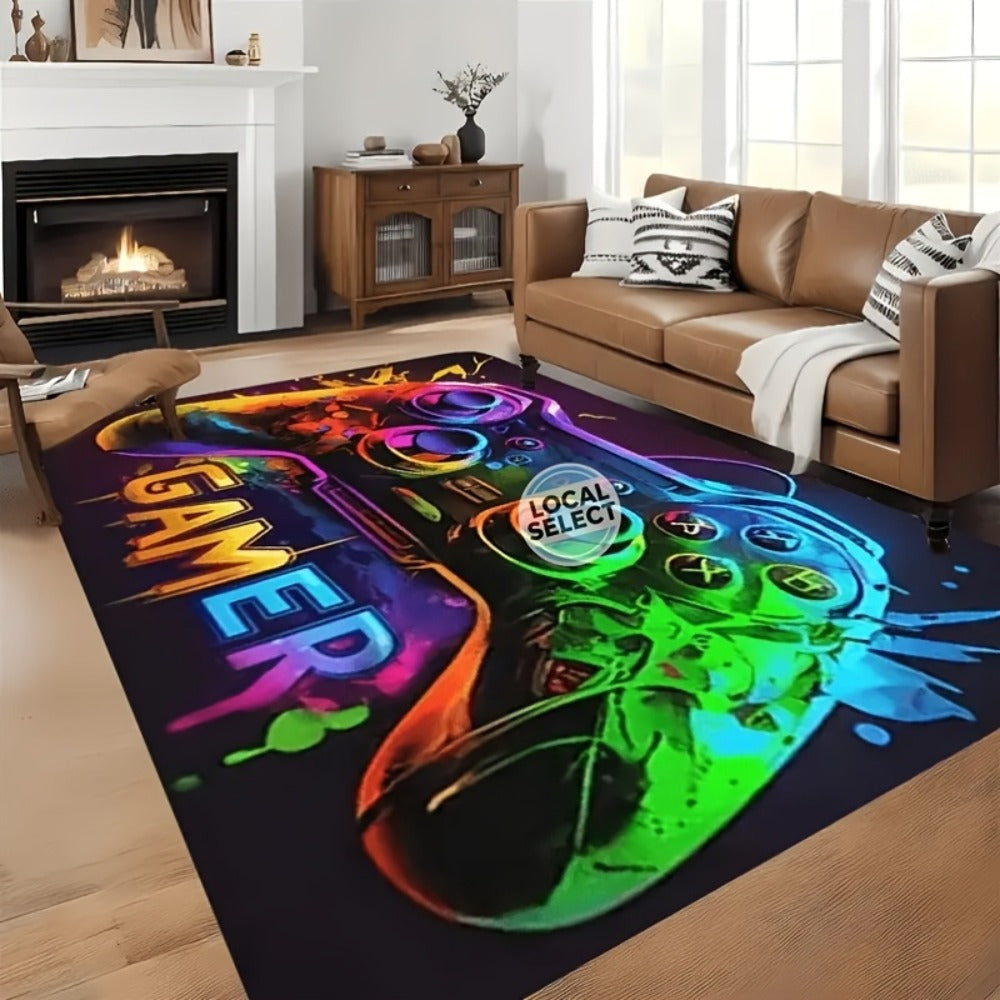 Gaming Mouse Pad Large Extended Cyberpunk Controller Design Non-Slip Desk Mat for PC Console Streaming Setup Esports Game Room Decor Teen Boys Gift 24x36 47x63 Inch