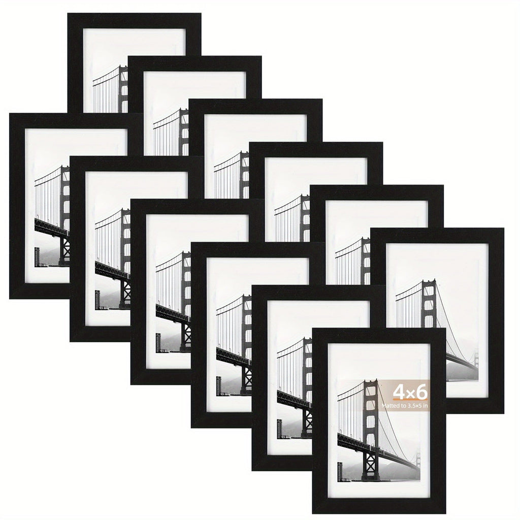Picture Frames Set of 12/24 Black Multi Photo Frames Collage for Wall and Tabletop Display, 4x6 5x7 8x10 Inch Photo Board for Home School Office Halloween Christmas Decor