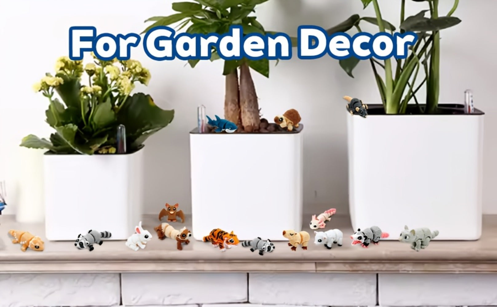 3D Printed Animal Figurines Set 21pcs, Mini Movable Joints Realistic Collectible Animal Statues for Adults, Home Office Desk Decoration Display & Gift