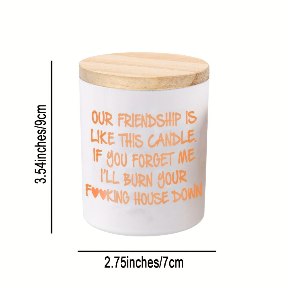 Lavender Scented Soy Candle Best Friend Gift for Women ¨C Engraved Glass Friendship Candle, Funny Unique Birthday Christmas Gift for Friends, Novelty BFF Gift Idea for Her, 12+ Hour Burn