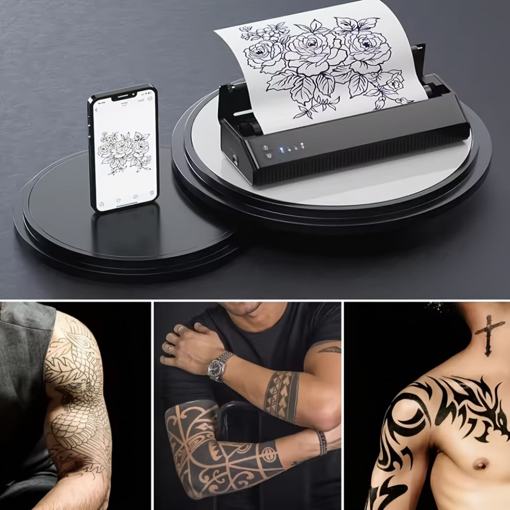 Tattoo Practice Skin Double-Sided Silicone Fake Skin - A4 Tattoo Transfer Paper Kit, Thermal Stencil Paper for Beginners & Artists, Universal Tattoo Printer Compatible, Body Art Practice Supplies