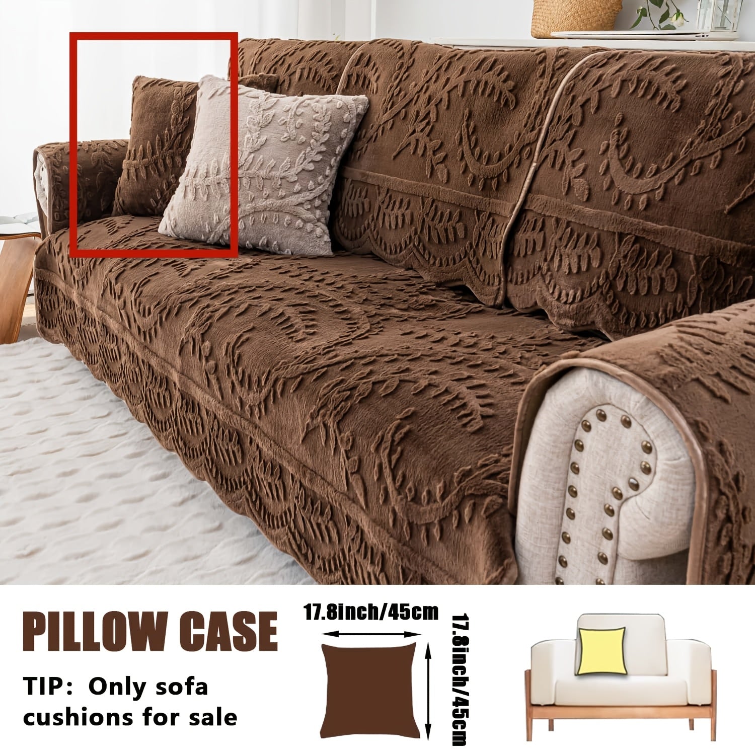 Faux Rabbit Fur Sofa Cover Thickened Quilted Plush Warm Non-Slip Machine Washable Pet Friendly Breathable Sofa Cushion for Living Room Bedroom Office - 2 3 Seater Large