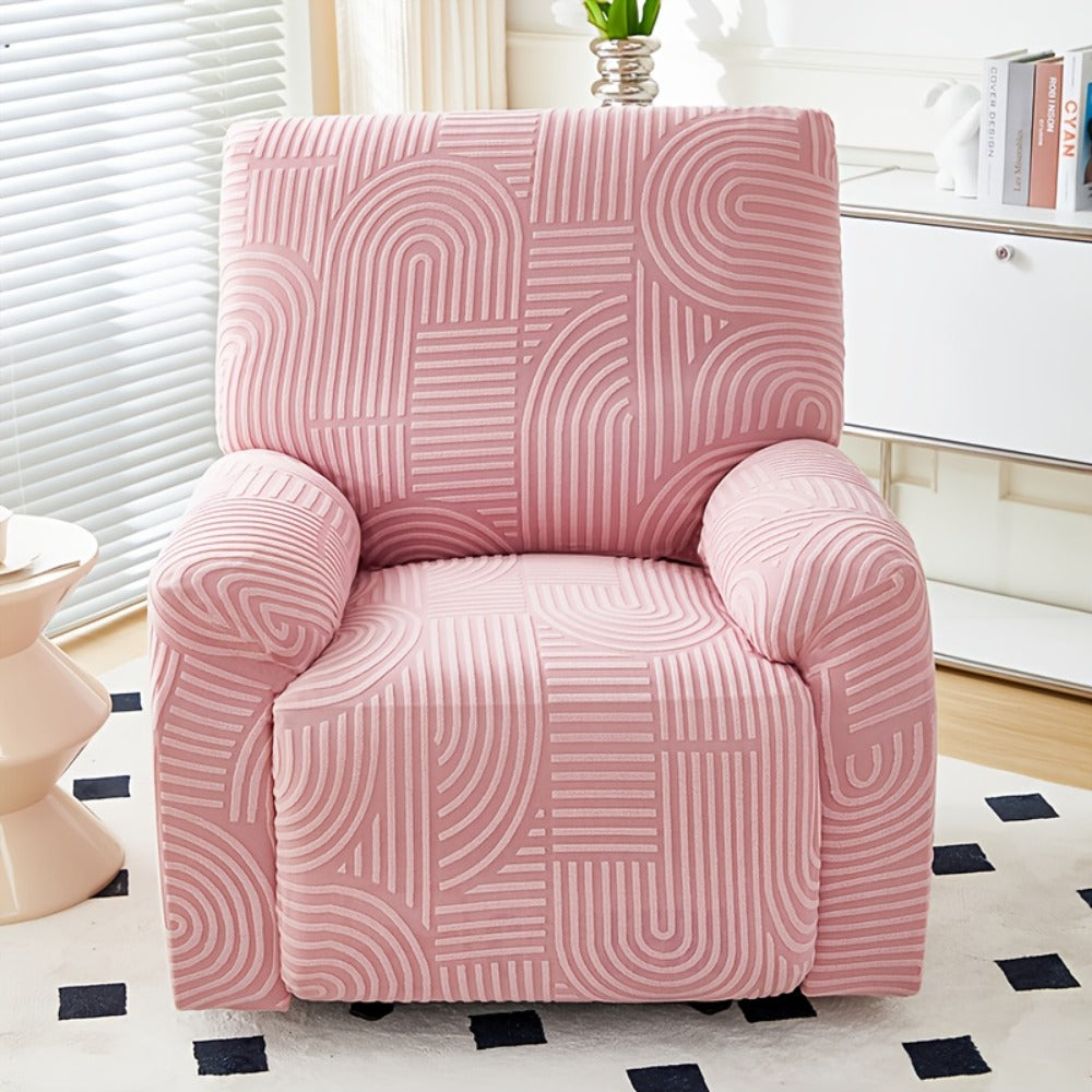 Recliner Chair Cover Elastic Jacquard Single Seat Armchair Slipcover Stretch Furniture Protector for Living Room Bedroom Office Relaxing Reclining Chair Sofa Cover Multiple Colors