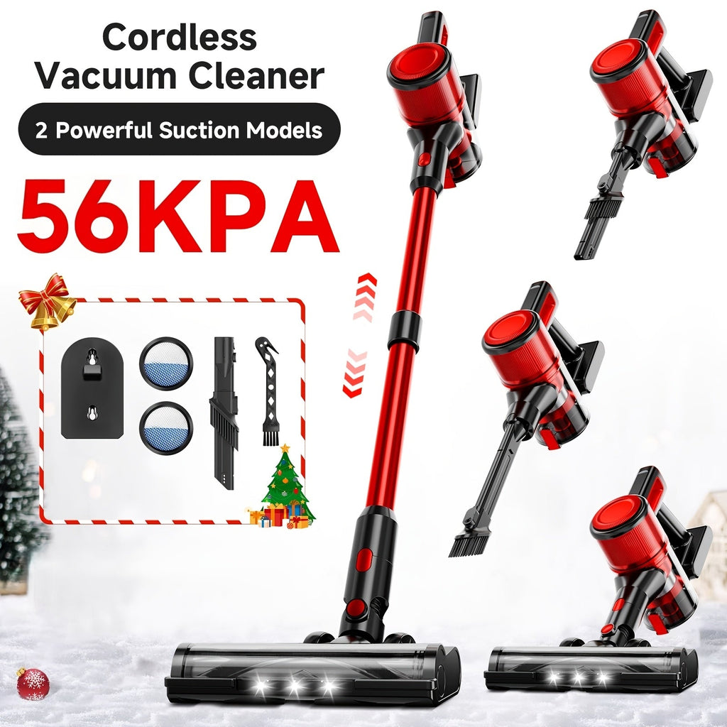 Cordless Stick Vacuum Cleaner 56-68Kpa ¨C Lightweight 8-in-1 Handheld Vacuum with Rechargeable Battery, 45 Min Runtime for Hard Floors, Carpets & Pet Hair