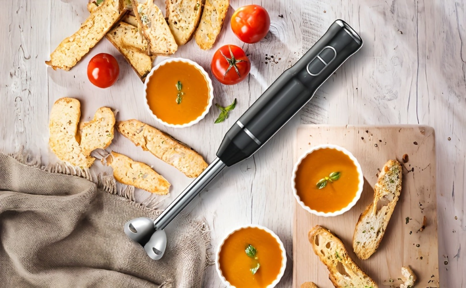 Immersion Blender 400W Handheld Stick Mixer with 2 Speeds & Turbo Mode 304 Stainless Steel Blades ¨C Corded Hand Blender with Detachable Base for Soup Smoothie Puree Baby Food