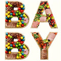 Baby Shower Charcuterie Board Set ¨C 4-Piece BABY Letter Shaped Wooden Serving Tray, Bamboo Snack Platter for Gender Reveal, Birthday Party, Cake & Cookie Display