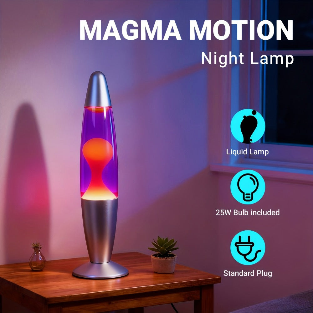 Lava Lamp 16 Inch for Bedroom Living Room Office, Relaxing Liquid Motion Lamp with Purple Water Yellow Wax, Retro Night Light Home Decor Accent