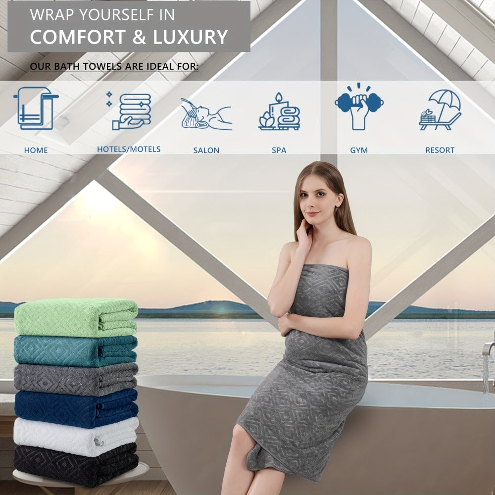 700GSM Bath Towel Set 8 Piece Extra Large Ultra Soft Thick - Highly Absorbent Quick Dry | 2 Oversized Bath Towels 2 Hand Towels 4 Washcloths | 16 Colors | Bathroom Hotel Gym Spa Adult Gift Set