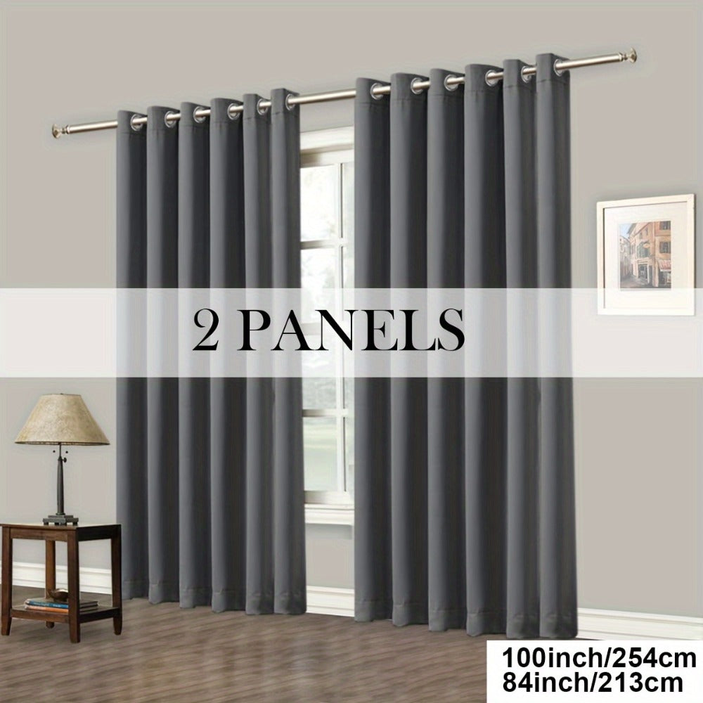 Blackout Curtains Grommet Top Room Darkening Window Drapes 4 Panels Set Living Room Bedroom