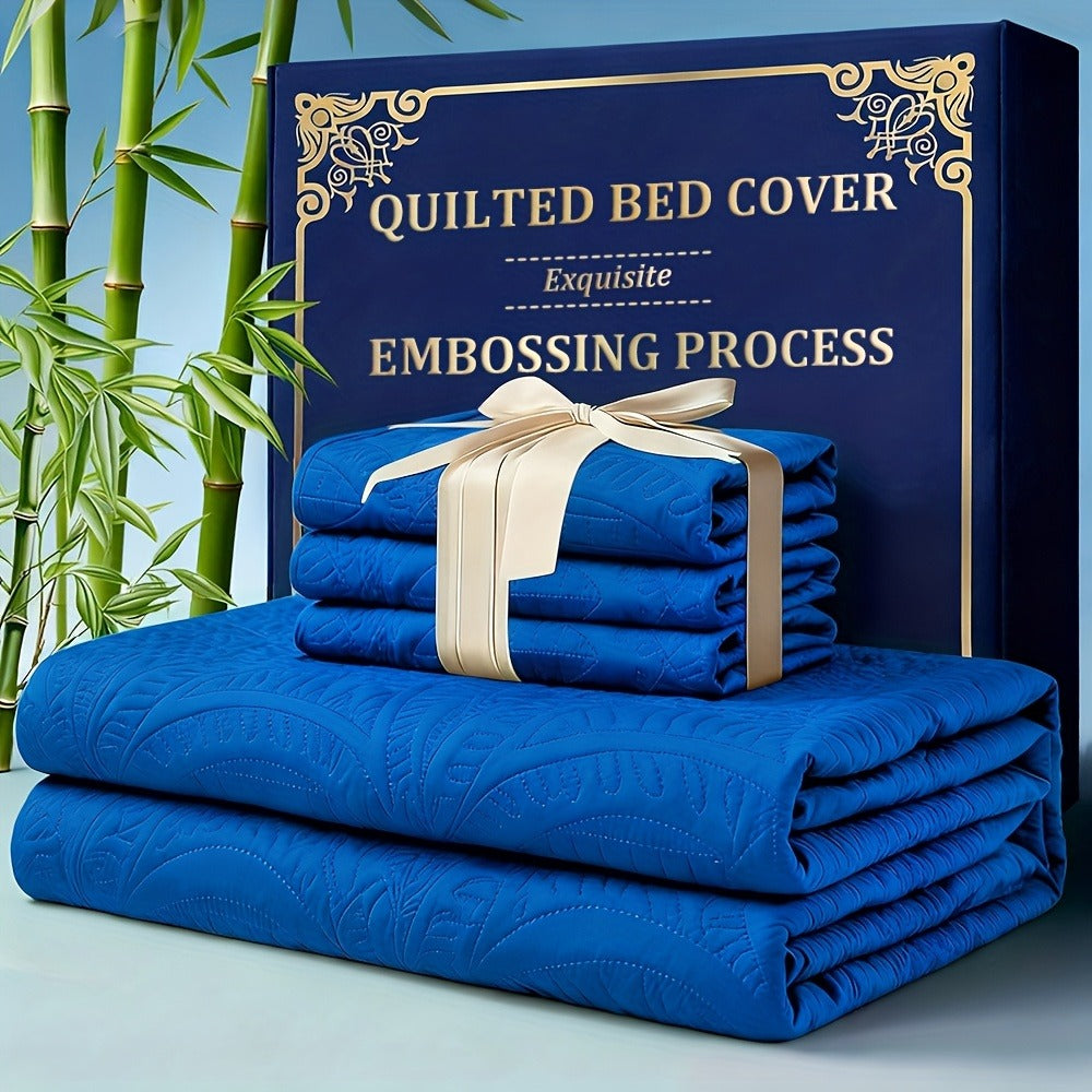 Quilt Coverlet Set 2-3 Piece Lightweight Microfiber Bedspread Coin Pattern Soft Skin-Friendly Anti-Allergy Machine Washable Twin Full Queen King