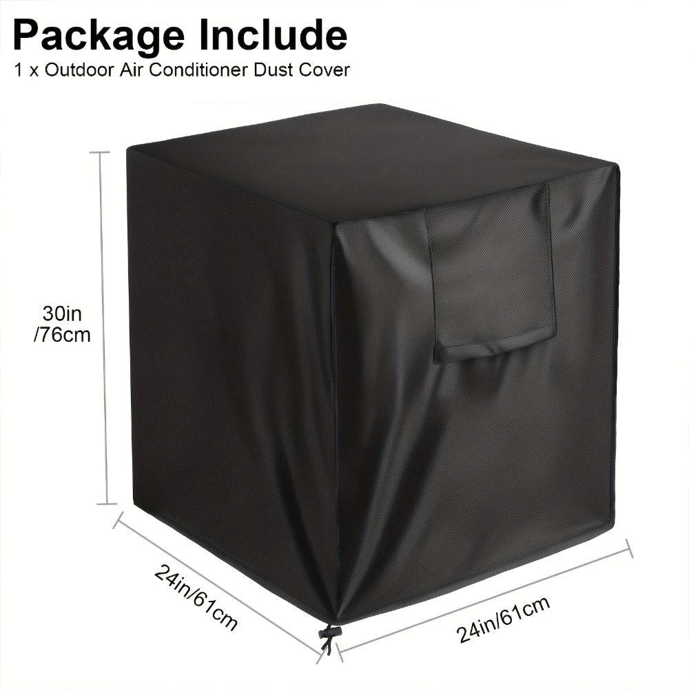 Outdoor AC Cover Heavy Duty Weatherproof Air Conditioner Cover for Outside Units UV Resistant Windproof Snowproof Dustproof with Storage Bag for Central AC Systems 24x24x30 Inch