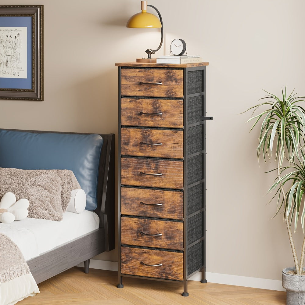 Tall Dresser with Fabric Drawers Storage Organizer 41-47 Inch 6 Drawer Chest for Bedroom Closet Entryway Clothing Storage 6 Colors