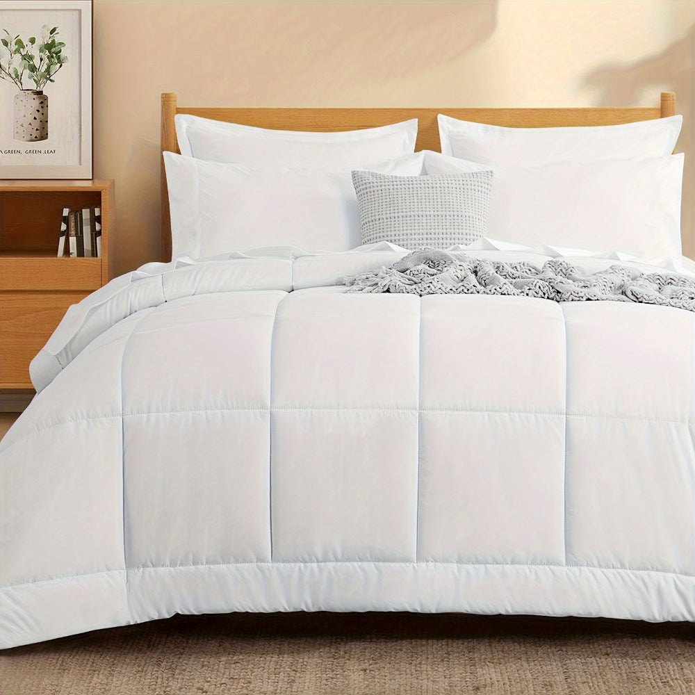 7 Piece Comforter Set Luxury Soft Fluffy Bedding All Season Bed in a Bag with Comforter Fitted Sheet Flat Sheet Pillowcases Hypoallergenic Breathable Easy Care Queen King Twin XL Full