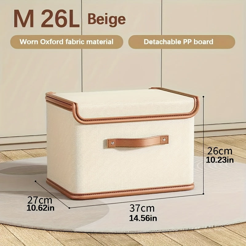 Foldable Storage Bins with Lids 2-Pack, Large Collapsible Clothes Organizer with Flip-Top Closure ¡ª Under Bed Storage for Bedroom, Closet, Dorm, Home & Travel | Multiple Sizes