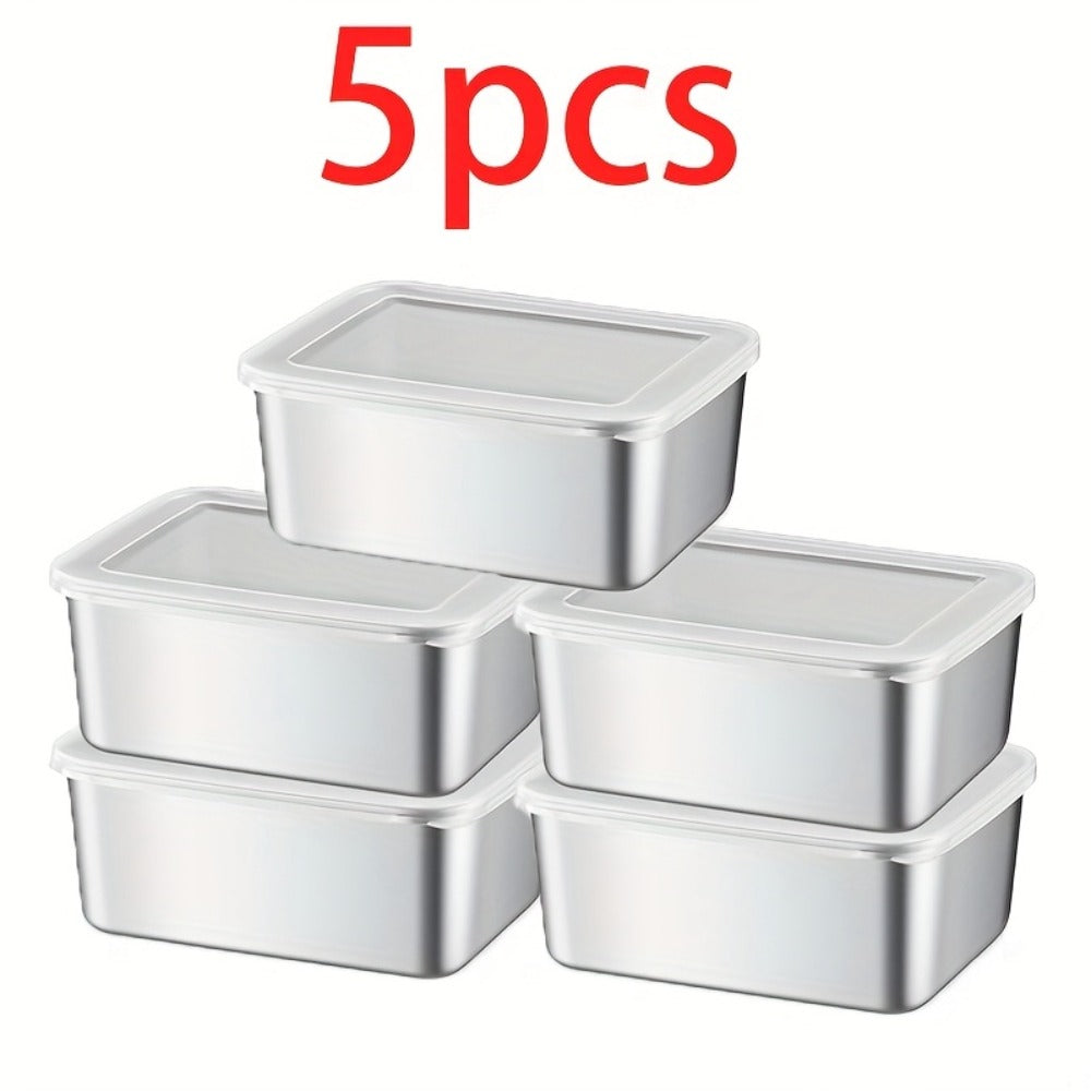 Stainless Steel Food Storage Containers with Lids Set - Meal Prep Lunch Box, Refrigerator & Kitchen Organizer, Outdoor Picnic Bento Box