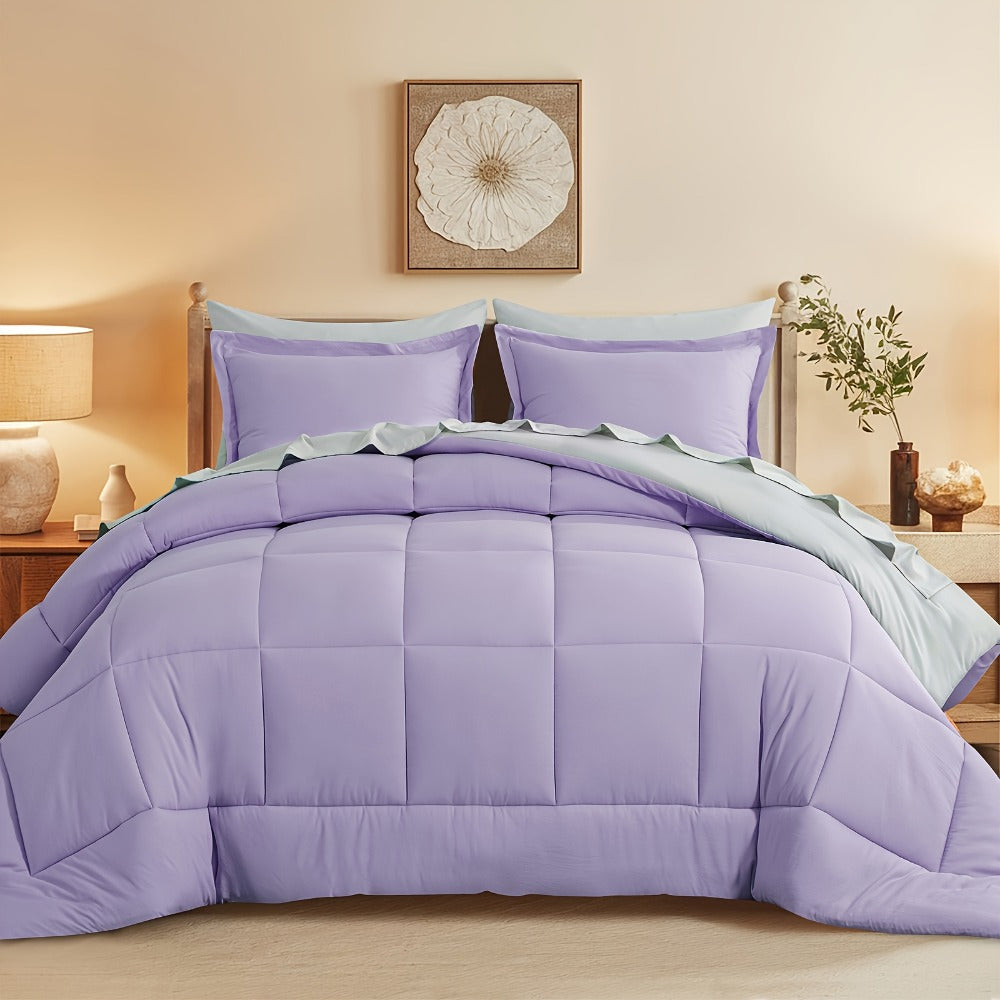 7 Piece Comforter Set Luxury Soft Fluffy Bedding All Season Bed in a Bag with Comforter Fitted Sheet Flat Sheet Pillowcases Hypoallergenic Breathable Easy Care Queen King Twin XL Full
