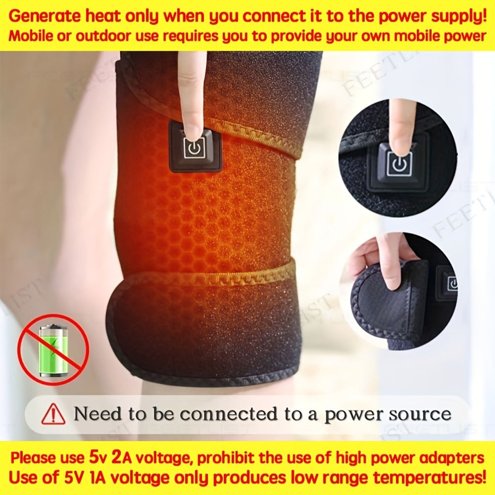 Knee Massager with Heat ¨C 3-Level Heating Pad for Knee Pain Relief, Joint & Muscle Warmth, Anti-Slip Breathable Knee Brace for Men & Women