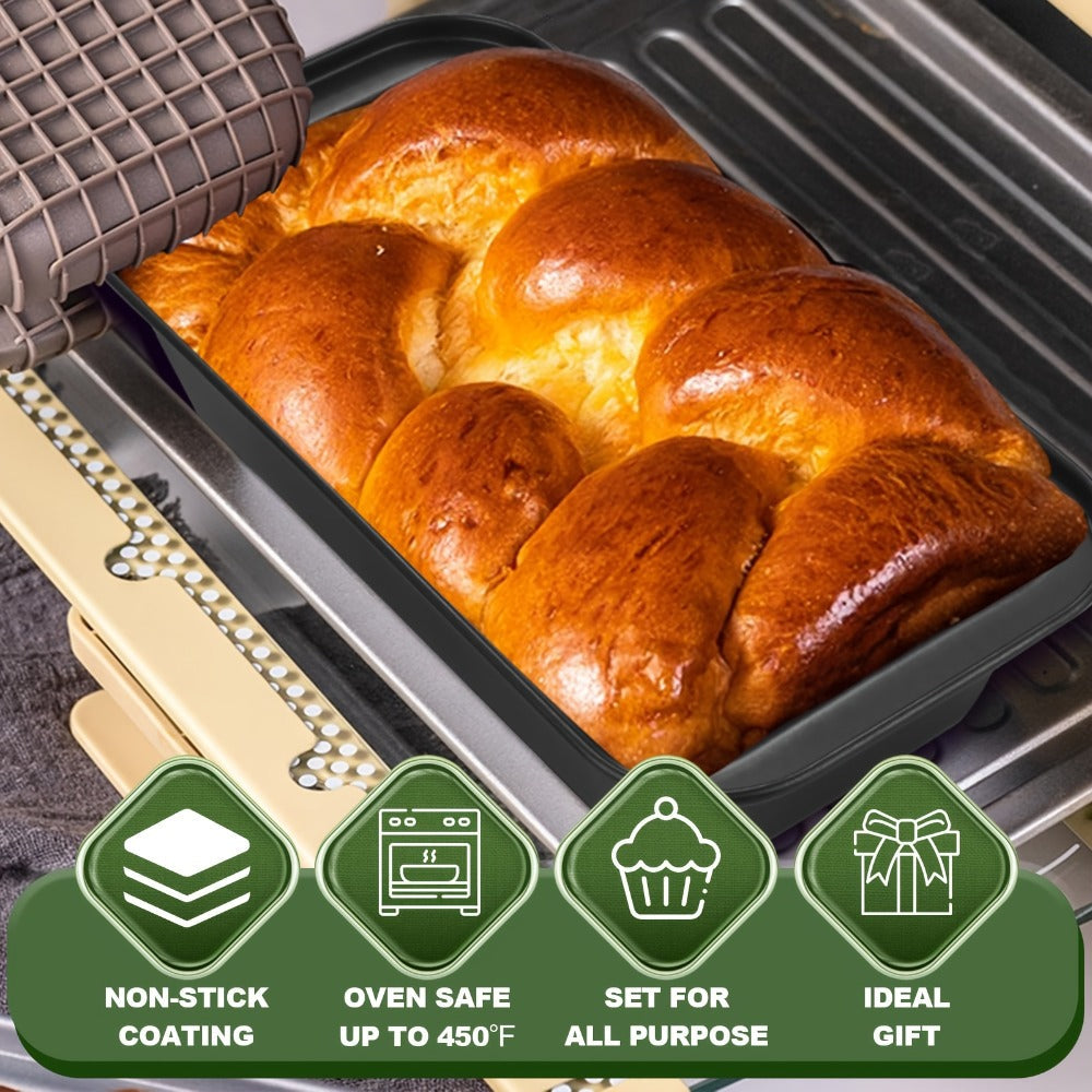 Baking Pan Set Nonstick Carbon Steel Cookie Sheets Roasting Pans Round Cake Muffin Pizza Bread Pans Kitchen Bakeware Set 4 11 23 46 Piece