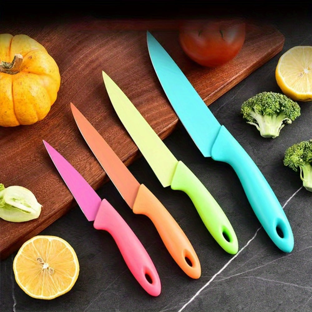 Paring Knife Set 4-Piece, 3 Inch Ultra Sharp Stainless Steel Blade Fruit and Vegetable Peeling Knife with PP Handle, Small Kitchen Knife Set for Home Cooking Meal Prep