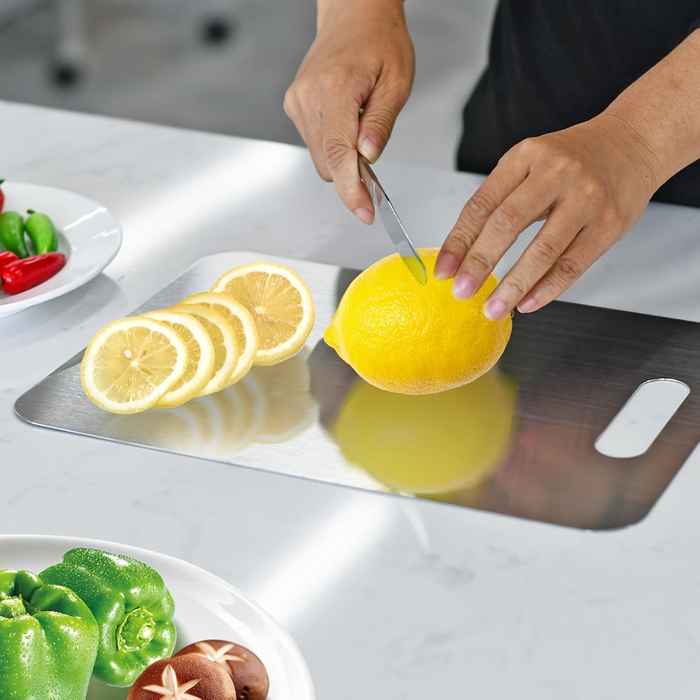 Titanium Cutting Board for Kitchen 14¡±x10¡± Large Double Sided | 100% Pure Titanium Metal Cutting Board | Durable Non-Porous Knife-Friendly Surface | Premium Kitchen Prep Board for Home & Professional Use