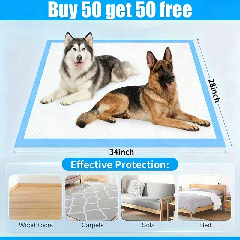 Super Absorbent Dog Training Pads XL XXL ¨C Thick Leak-Proof Pet Pee Pads & Adult Incontinence Underpads, Buy 50 Get 50 Free, Fast Delivery