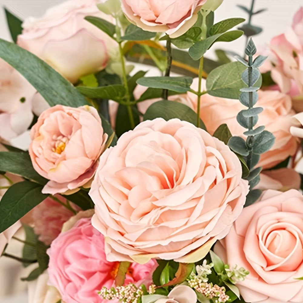Artificial Flowers Combo Box Set ¨C Pink & White Fake Roses for Bridal Bouquets, DIY Centerpieces, Wedding & Party Decoration Arrangements