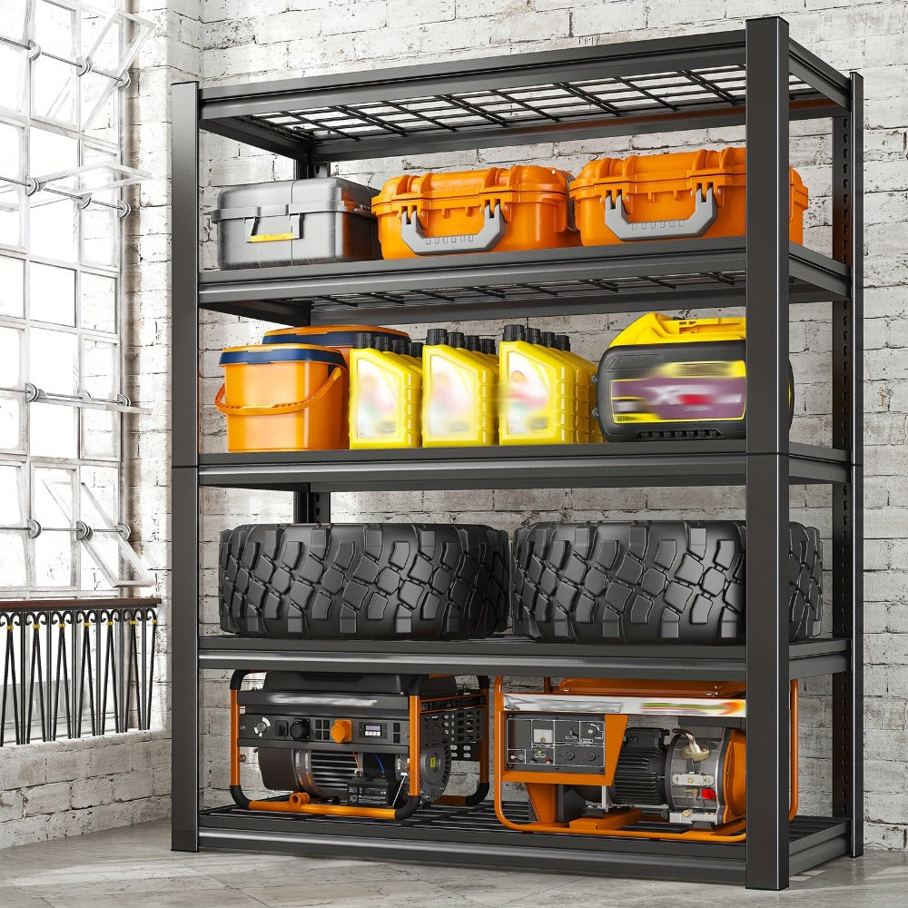 Heavy Duty Metal Garage Shelving Unit 72¡±H - Adjustable Steel Storage Shelf Rack for Garage, Basement & Warehouse
