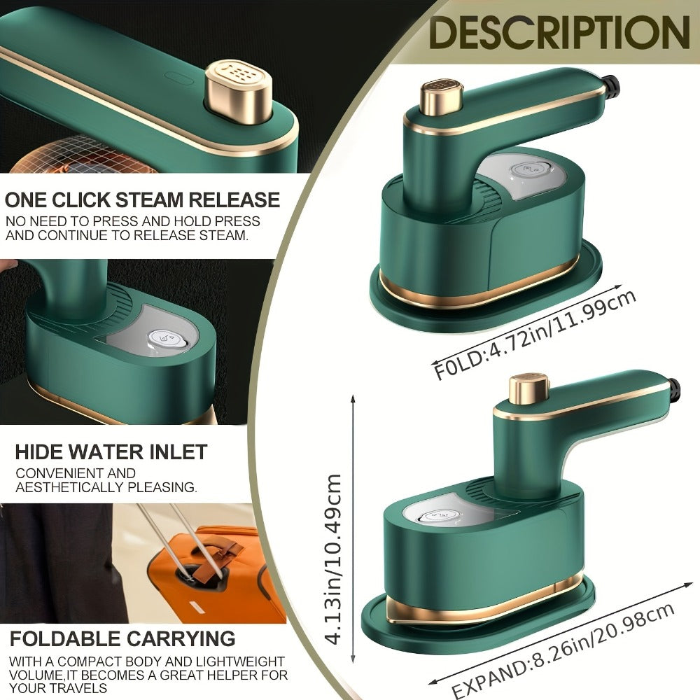Portable Steam Iron for Clothes ¨C 40W Handheld Folding Steamer with 180¡ã Rotating Head, Fast Heating & Quick Wrinkle Removal for Travel, Dorm, Home & Office