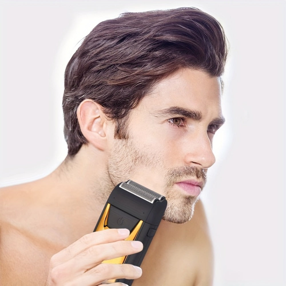 Electric Foil Shaver for Men Professional Rechargeable Hair Trimmer Wet Dry Electric Razor Close Shave Home Grooming Tool Father's Day Gift Golden
