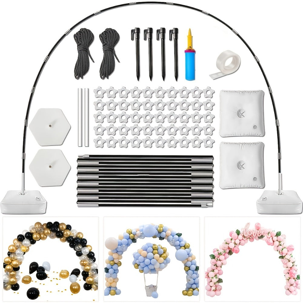 Balloon Arch Kit 10ft x 9ft with Stand & Pump ¨C Large Adjustable Arch Stand, Water Fillable Bases for Wedding, Birthday, Christmas, Graduation Party Decor